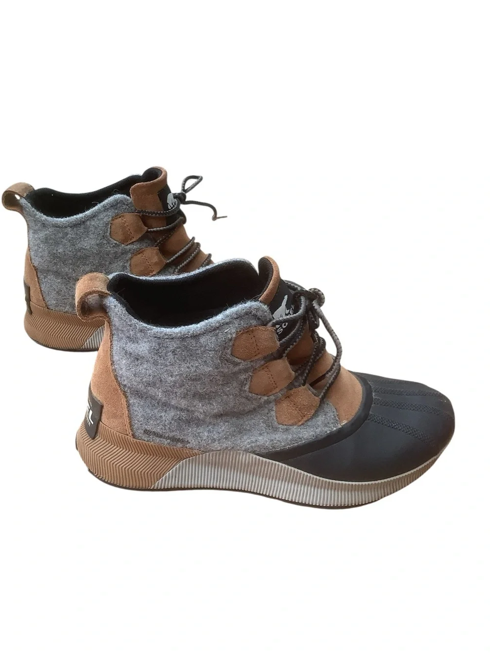 Sorel Out ’N About Classic III Plus  Felt Suede Duck Boots Women’s 9 Gray Brown